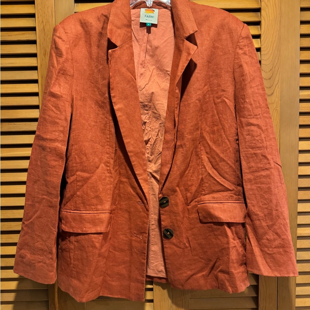 Women's Rust blazer, 100% linen, Farm Rio, S, NWOT